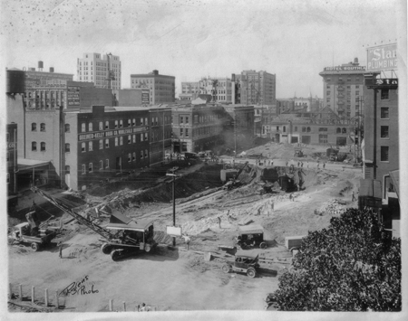 Picture of the Construction & Excavation of the Santa Fe Building - 1122 Jackson Street circa 1926's
